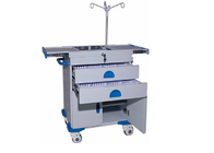 Silver Trolley For Hospital Usage Medicine Trolley Cart With 3-5 Drawers Plastic